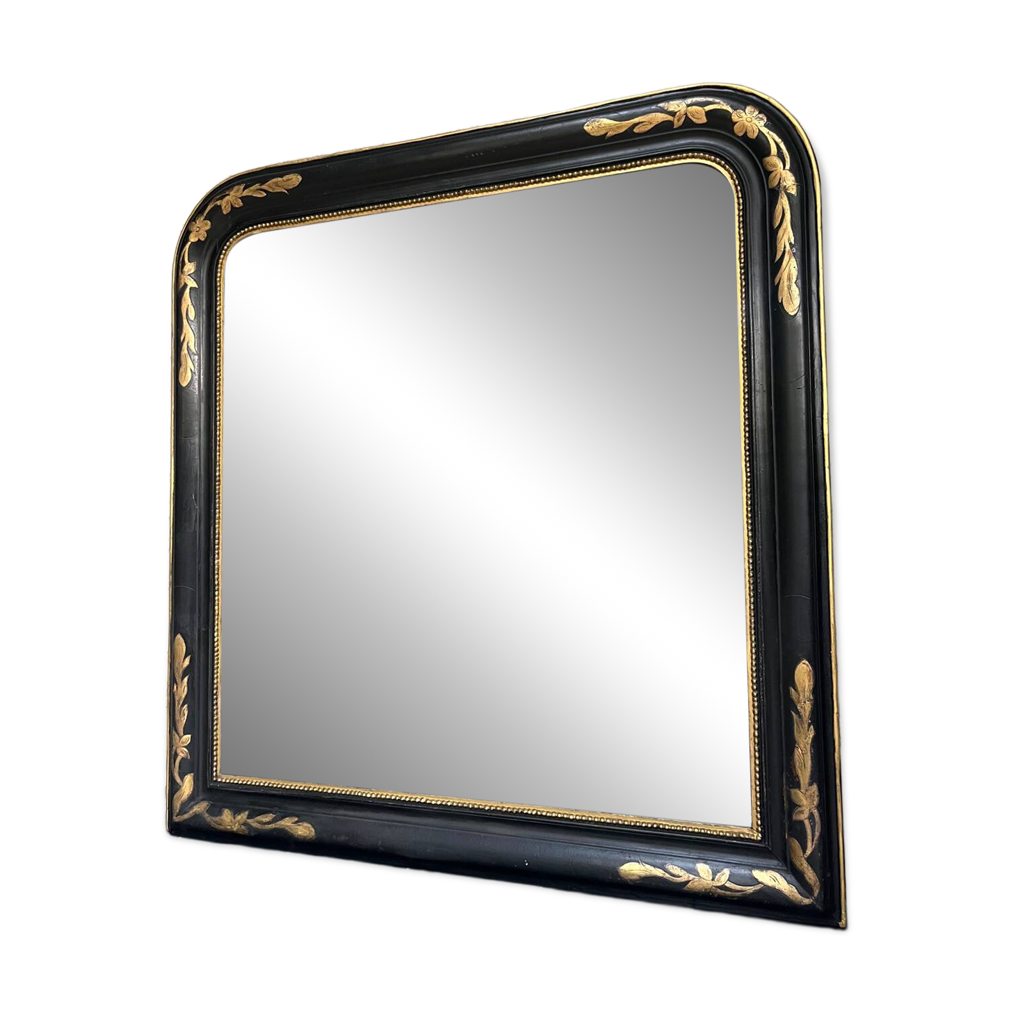 Antique mirror 107/102cm Louis-Philippe beaded from the Napoleonic III era.