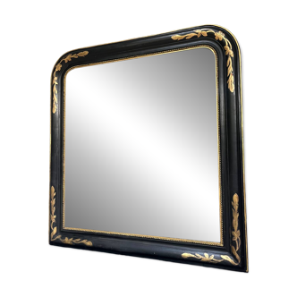 Antique mirror 107/102cm Louis-Philippe beaded from the Napoleonic III era.