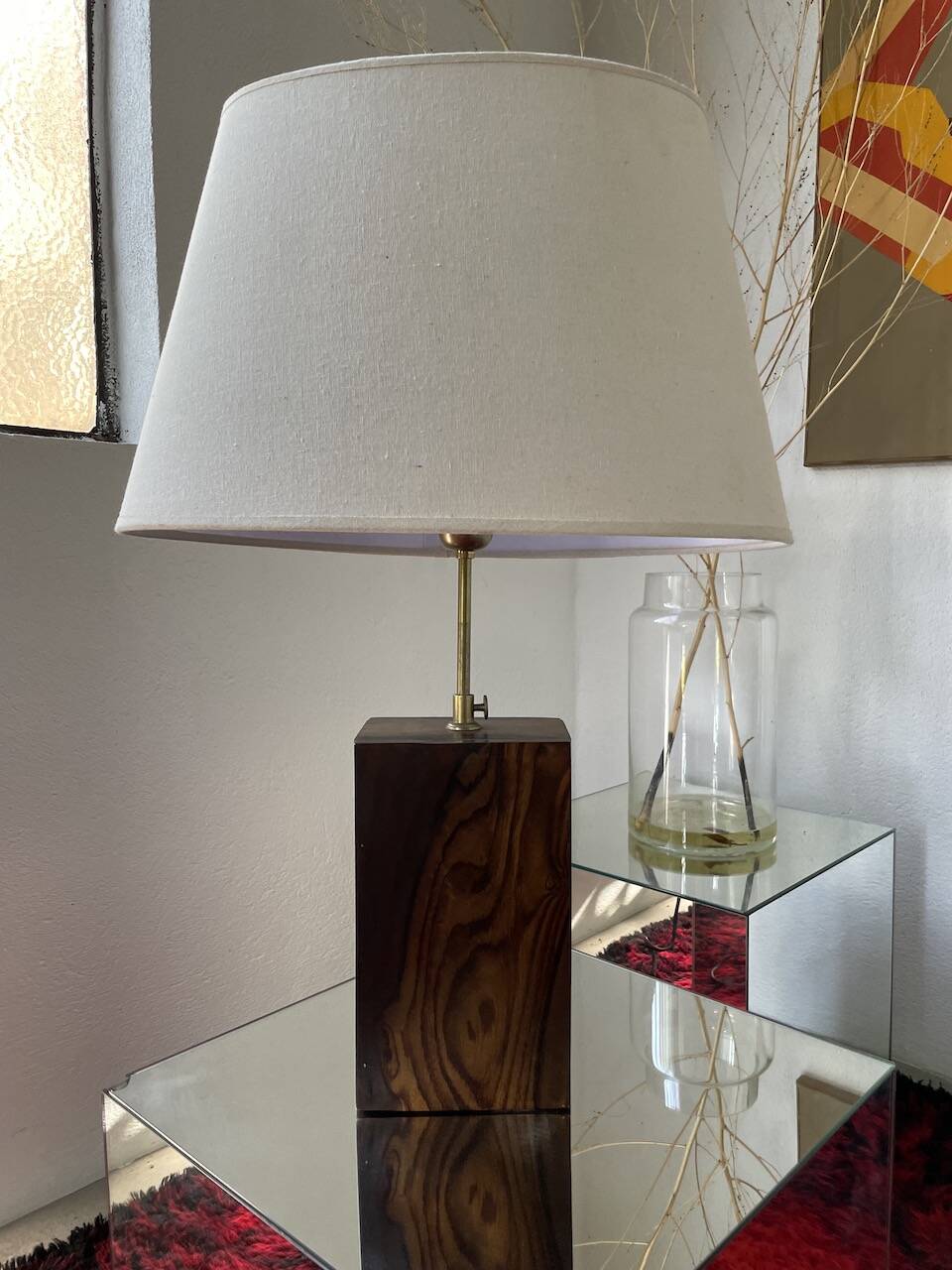 1950s wooden table lamp