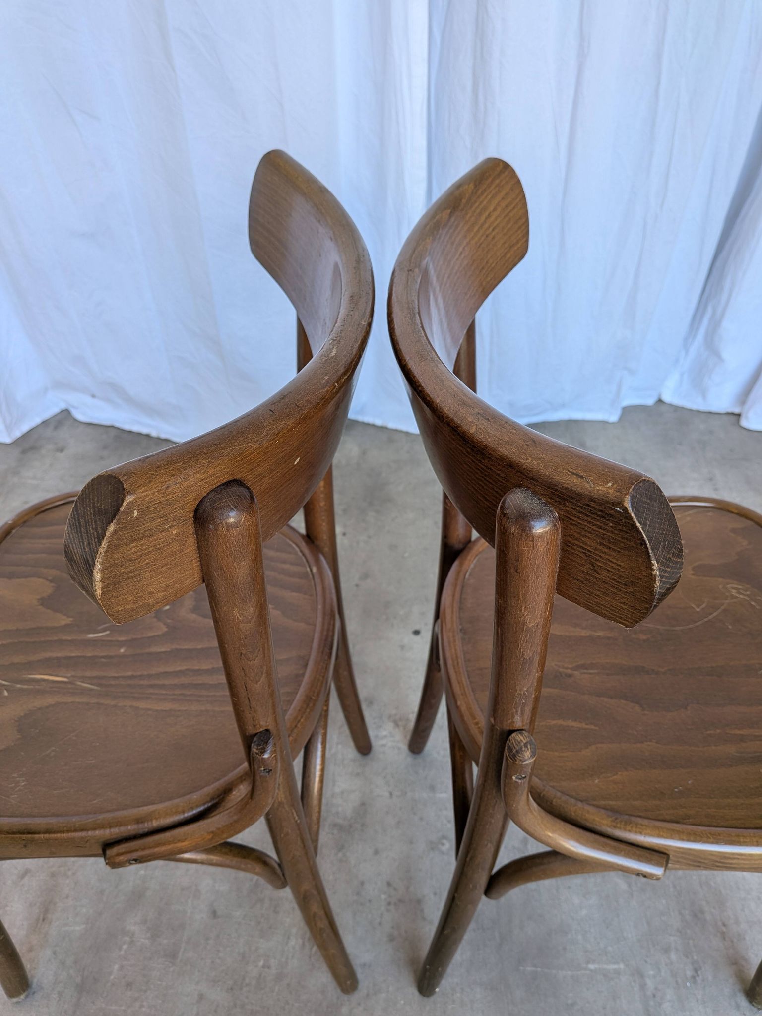 Set of 2 Vintage Wooden Dining Chair: Mid-Century Bistro Style, Yugoslavia