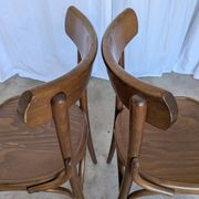 Set of 2 Vintage Wooden Dining Chair: Mid-Century Bistro Style, Yugoslavia