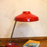 Carmine red saucer/UFO articulated years 50/60 desk lamp