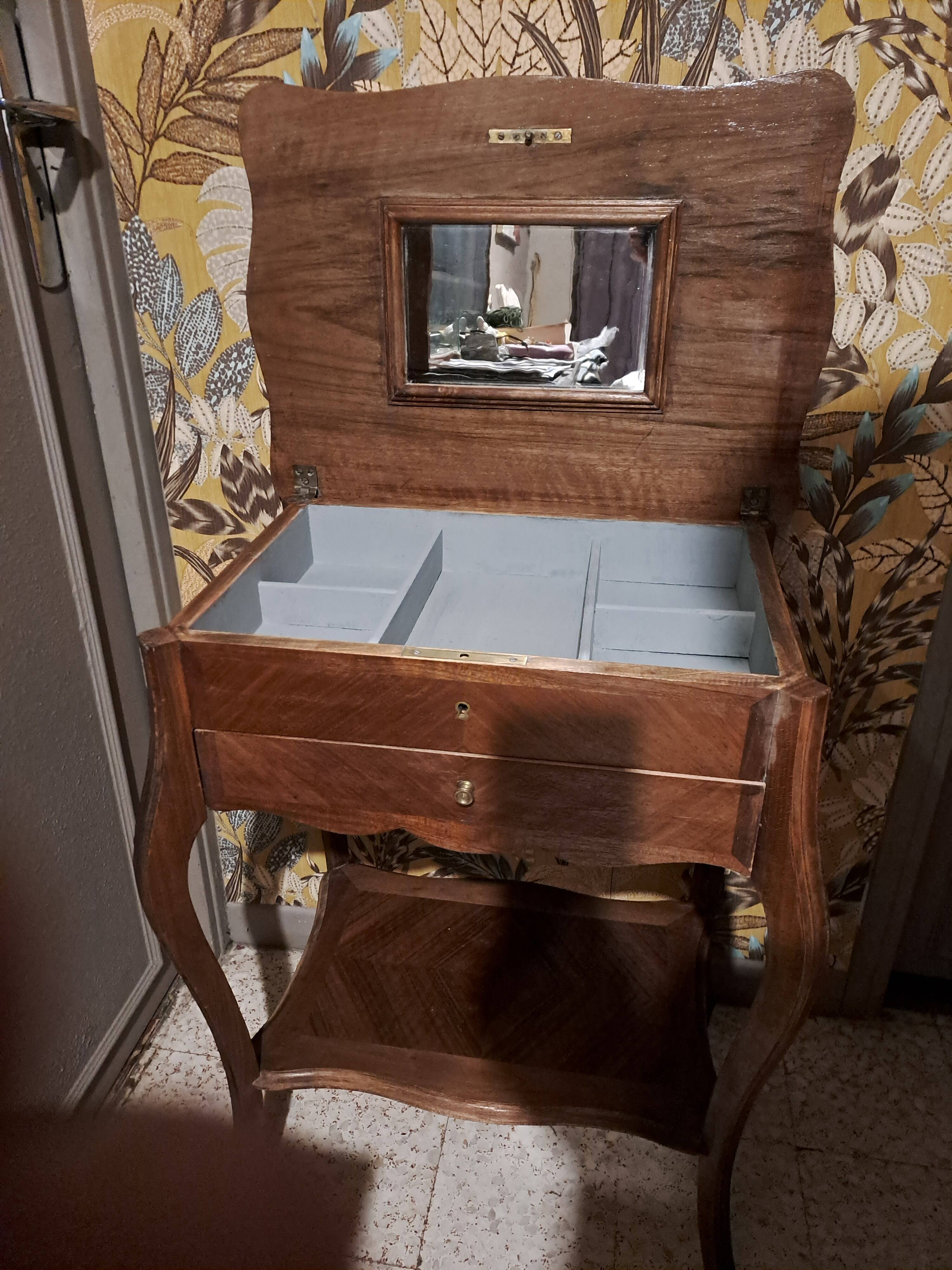 Side desk, Creative leisure table in varnished blond wood 1920