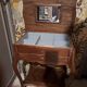 Side desk, Creative leisure table in varnished blond wood 1920