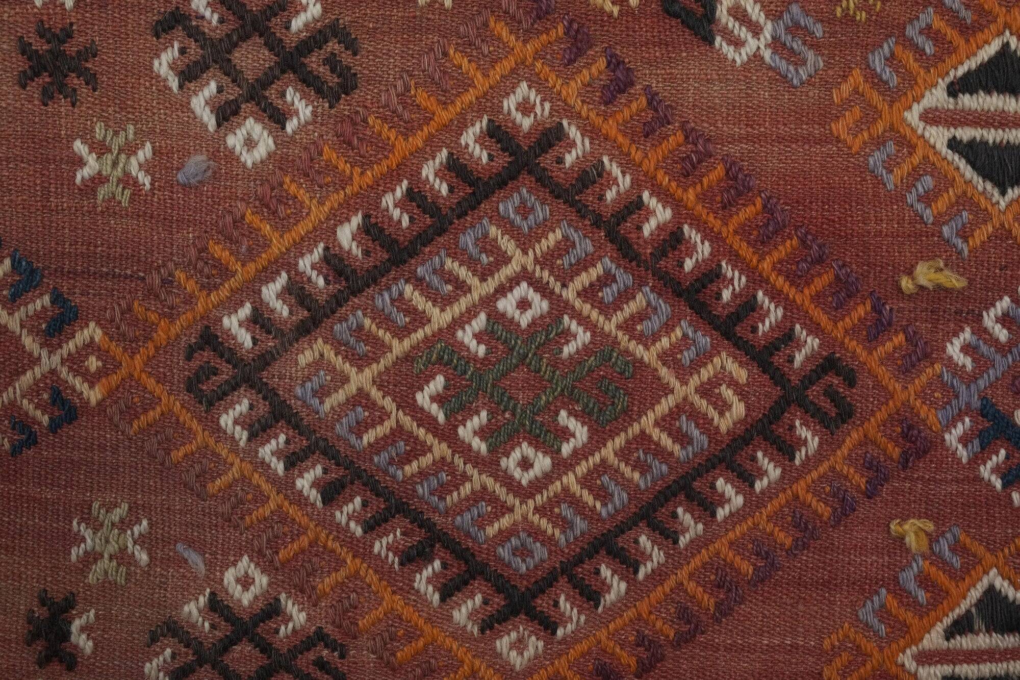 Vintage Turkish kilim handwoven 156x377 cm
