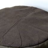 Round De Sede pouf in brown leather patchwork, 1970s.