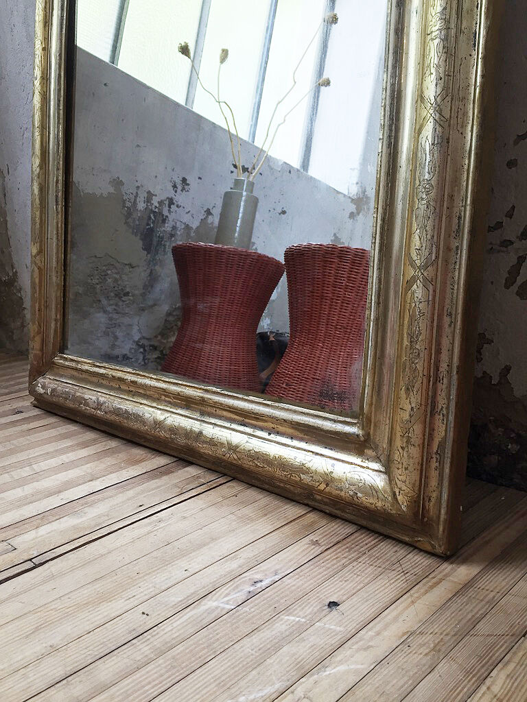 Mirror Louis Philippe flowered 75 x 109 cm