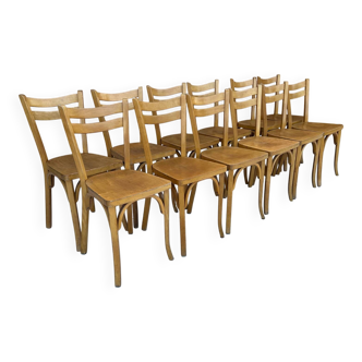 Suite de 12 chaises de Bistrot Baumann N 19 vintage années 1960