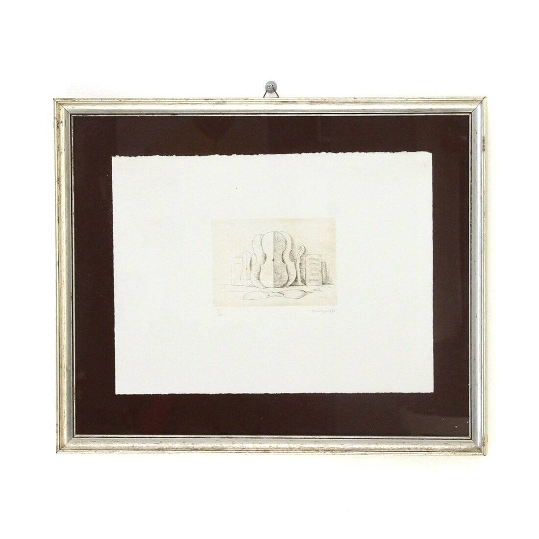 Eso Peluzzi, Nature morte, lithographie, 1982