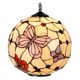 Round Tiffany pendant lamp with butterflies
