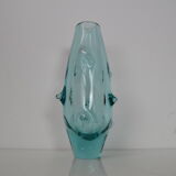 Vintage Glass Vase by Miroslav Klinger for Zelezny Brod Glasswork,1960's.