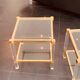 Paire de tables verre laiton circa 1970