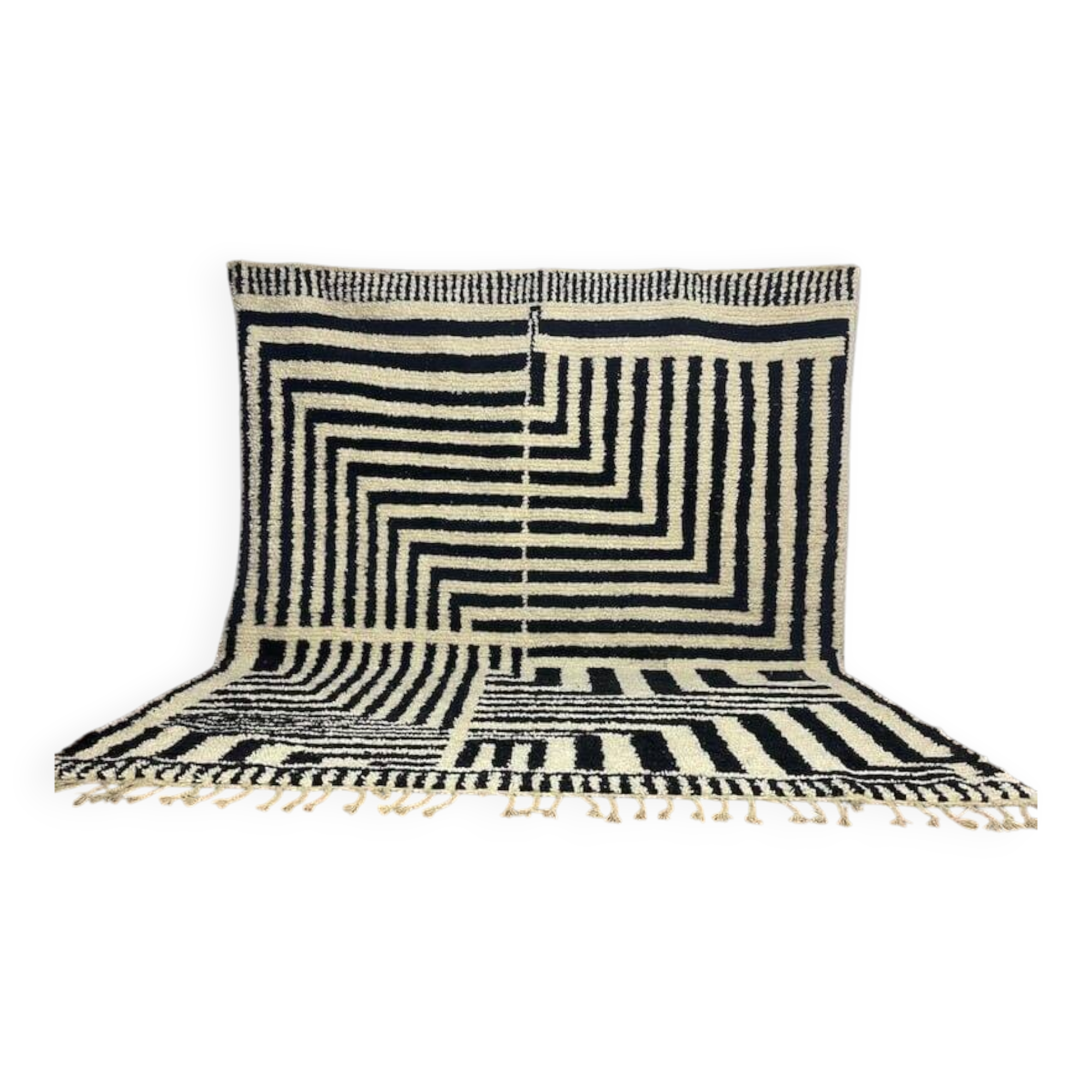 Large handmade pure natural wool Berber rug size 3/4 m