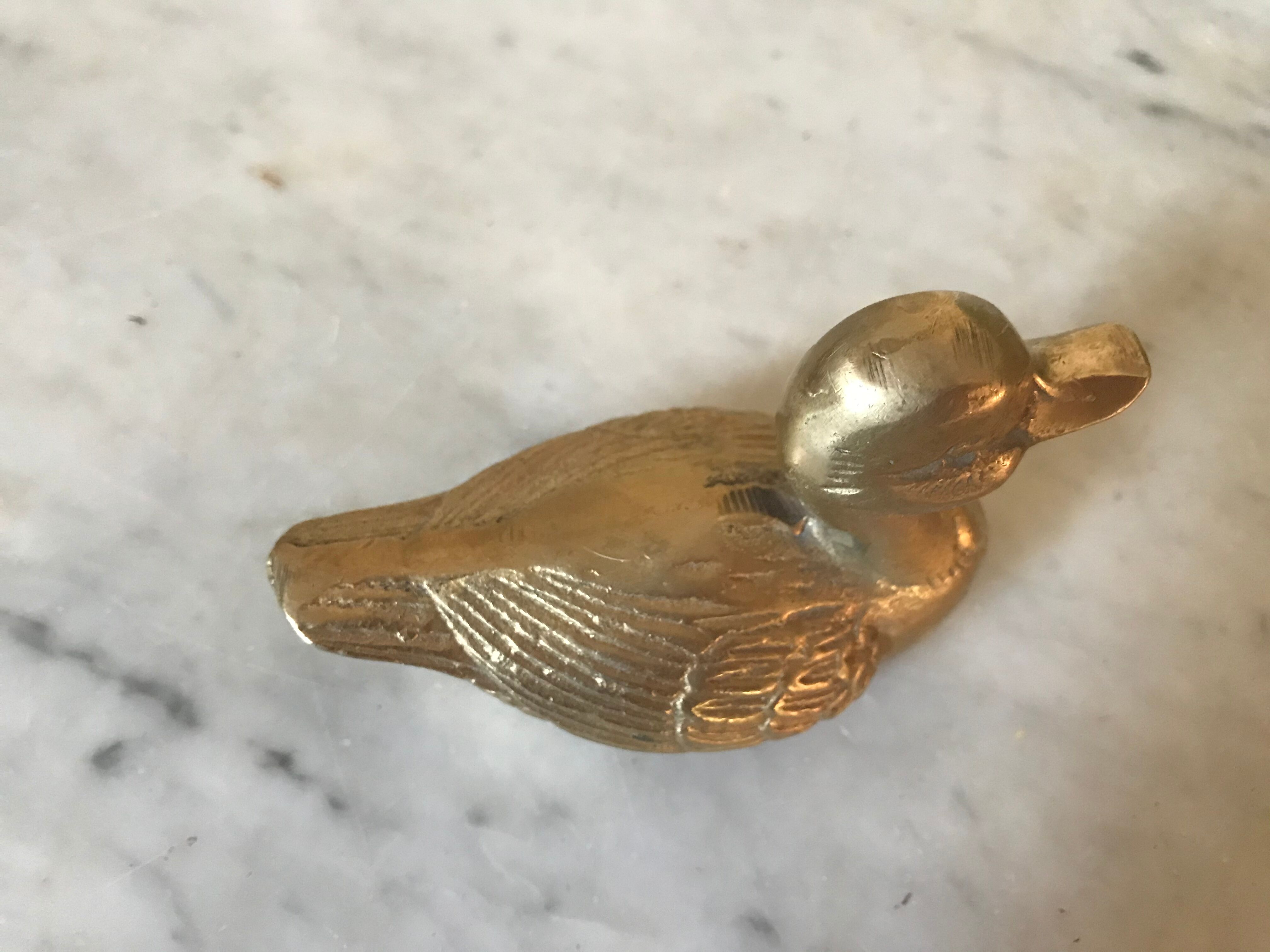 Vintage brass duck
