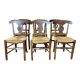 Suite de 6 chaises rustiques paillées  provençales