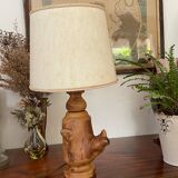 Lamp foot made of vintage olive wood