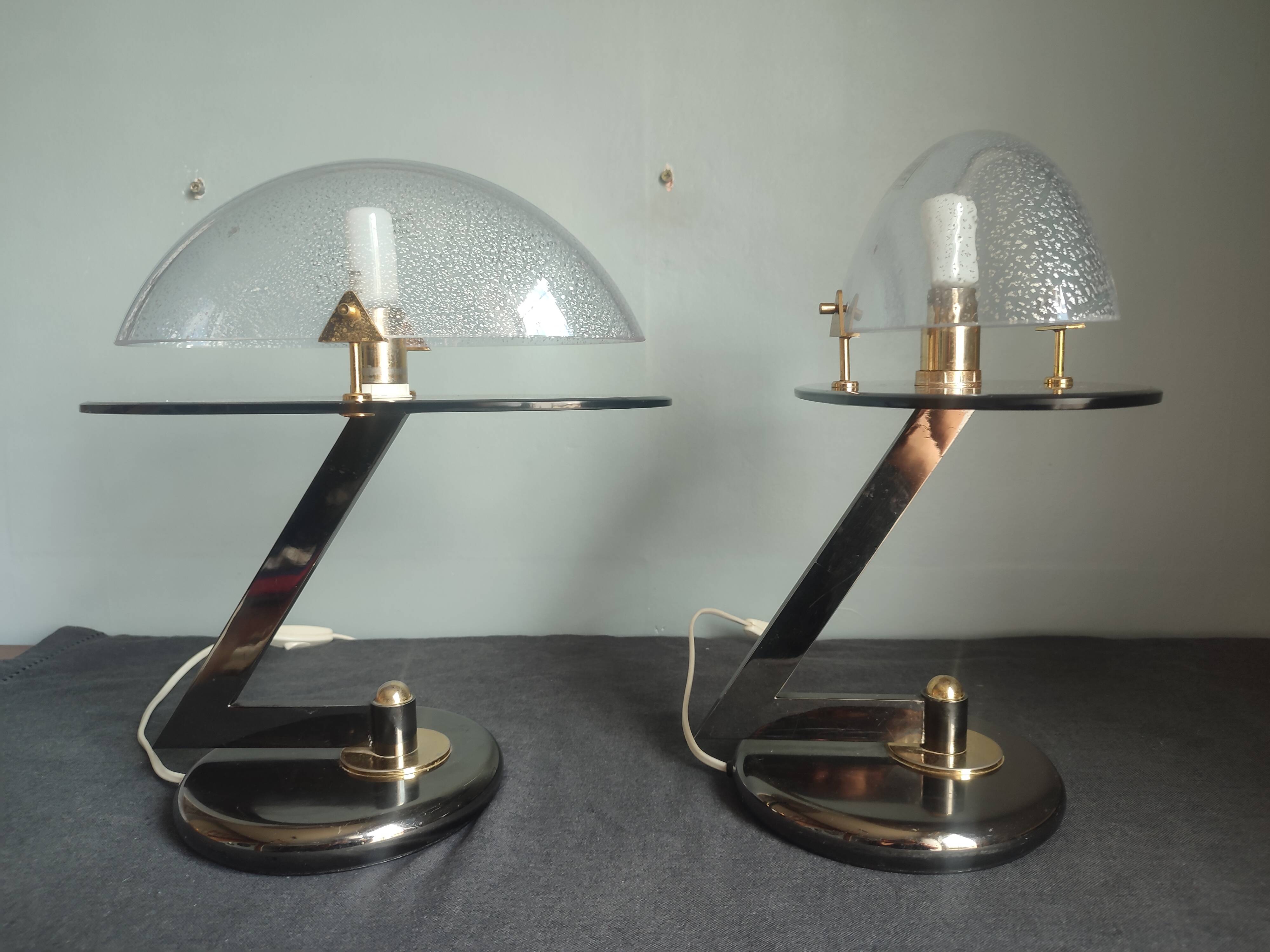 Lampes de table en verre Murano vintage