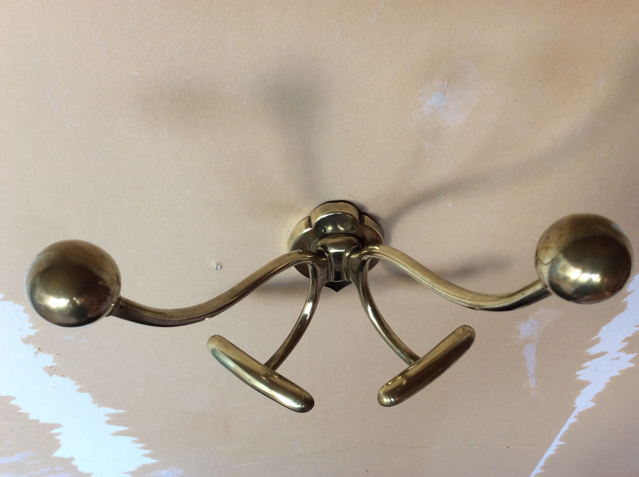 Vintage brass coat rack