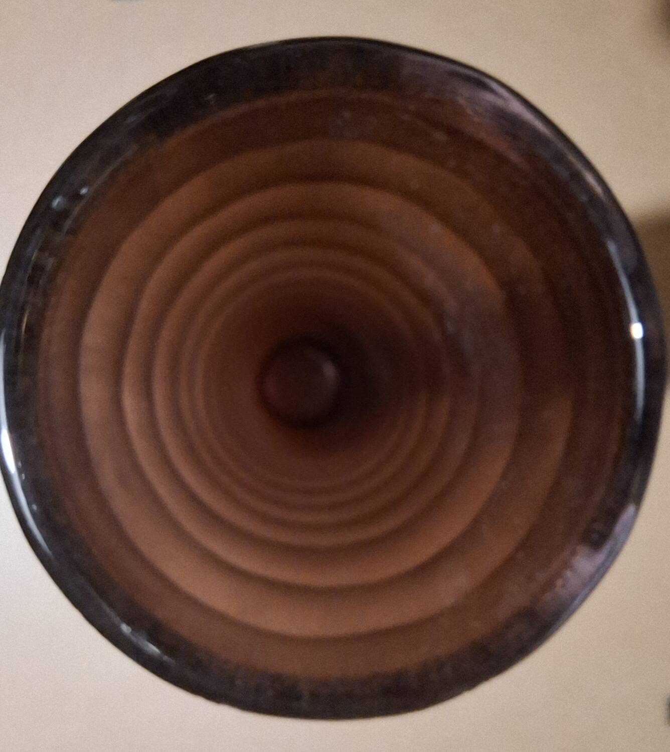 Contemporary thick glass vase imitating bamboo