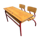 School desk vintage bench