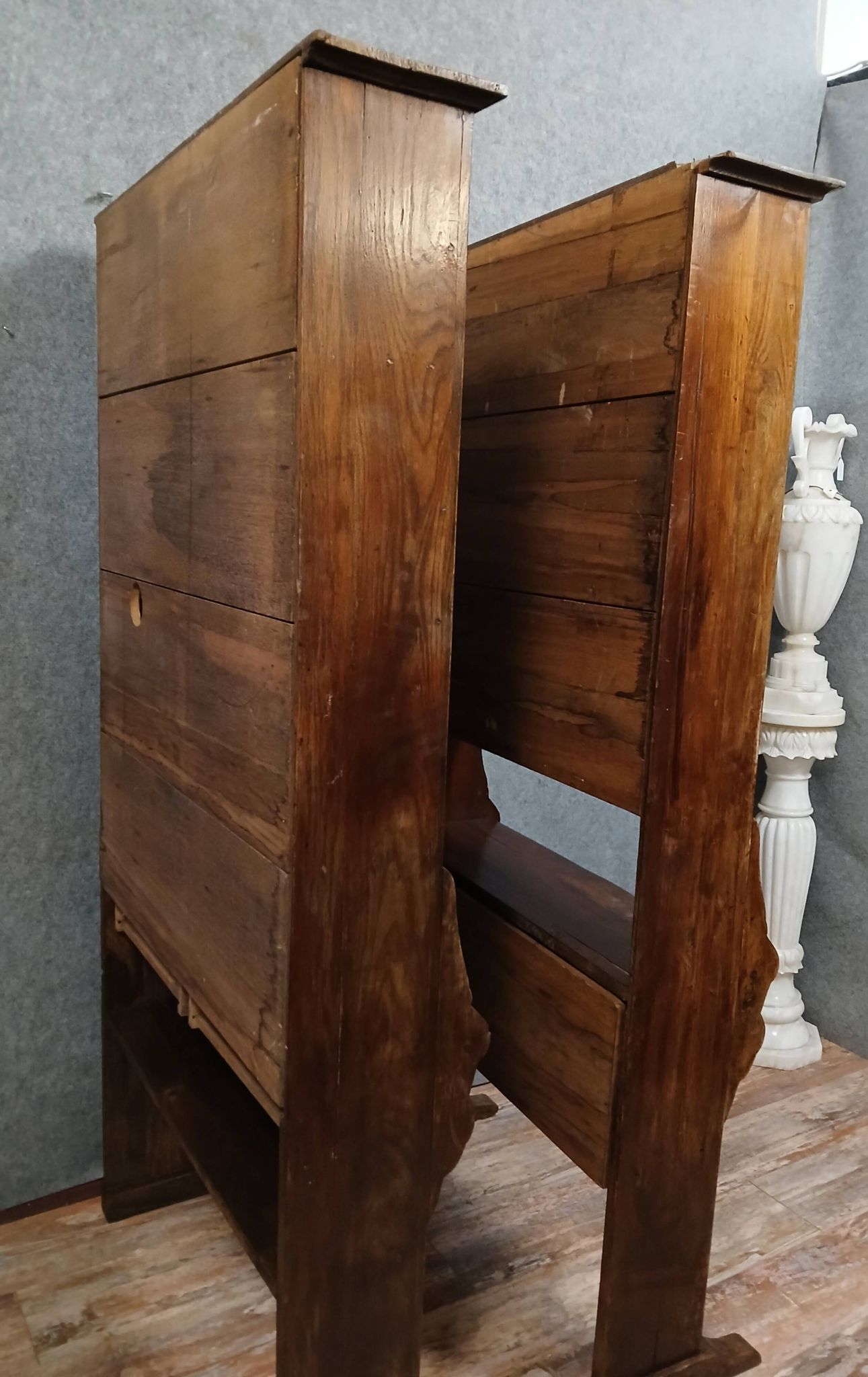 Rare pair of solid wood dressers - racks from the late 18th century