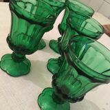 Worked glass walking glasses. Green