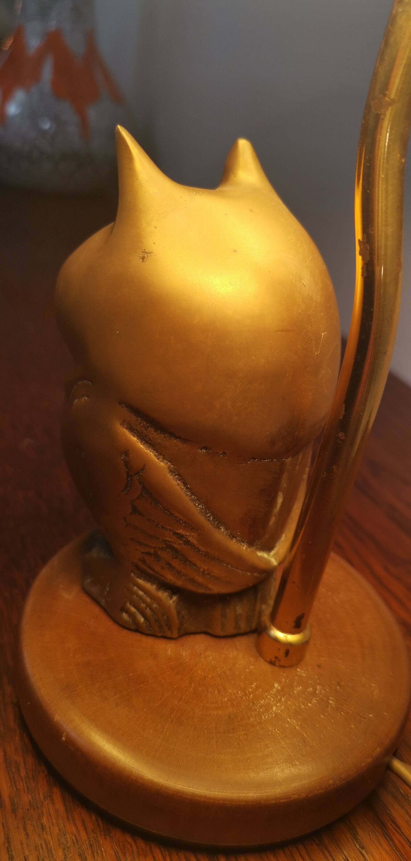 Owl lamp in brass of the 70s