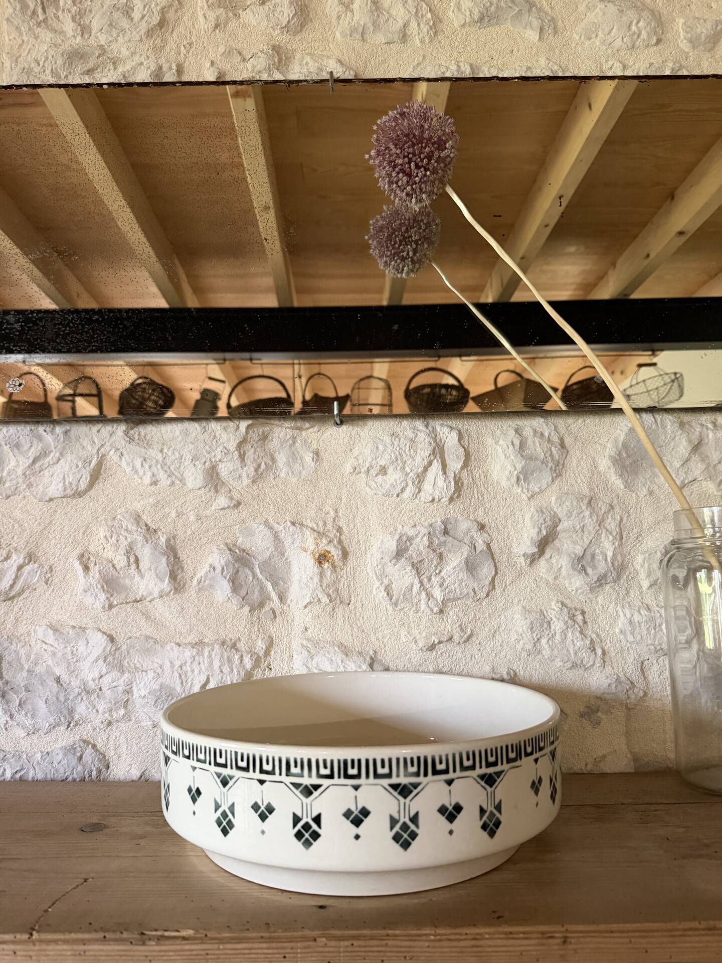Large earthenware salad bowl