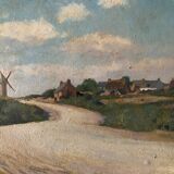 Hsp painting jules raymond koenig (1872-1966) "the road from guérande to escoublac"