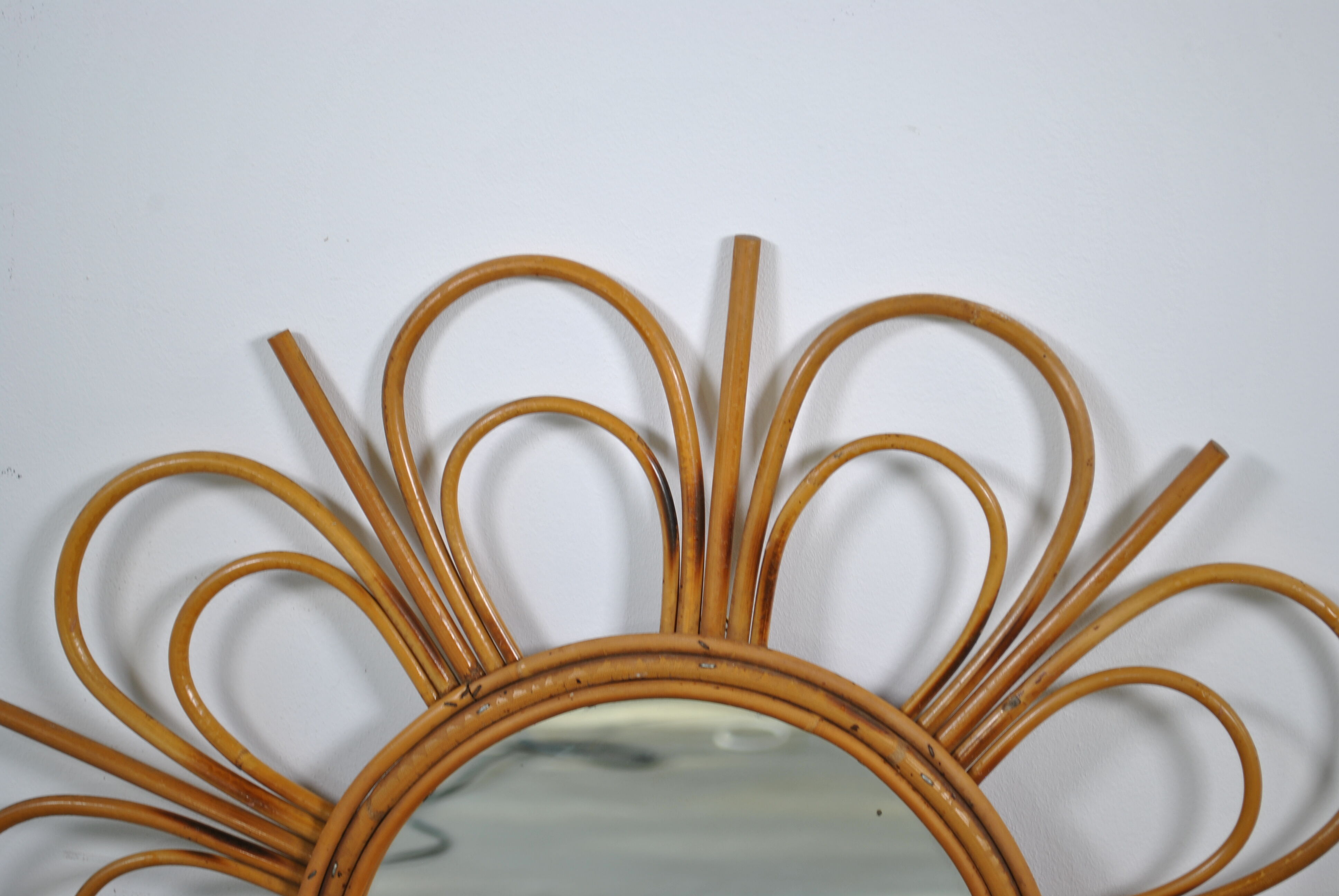 Rattan mirror 1960 58cm