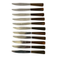 Lot de 11 couteaux à dents en bois années 50