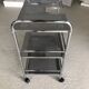 Industrial-style bathroom trolley on casters