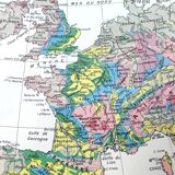 Old map of Europe 43x43cm from 1950