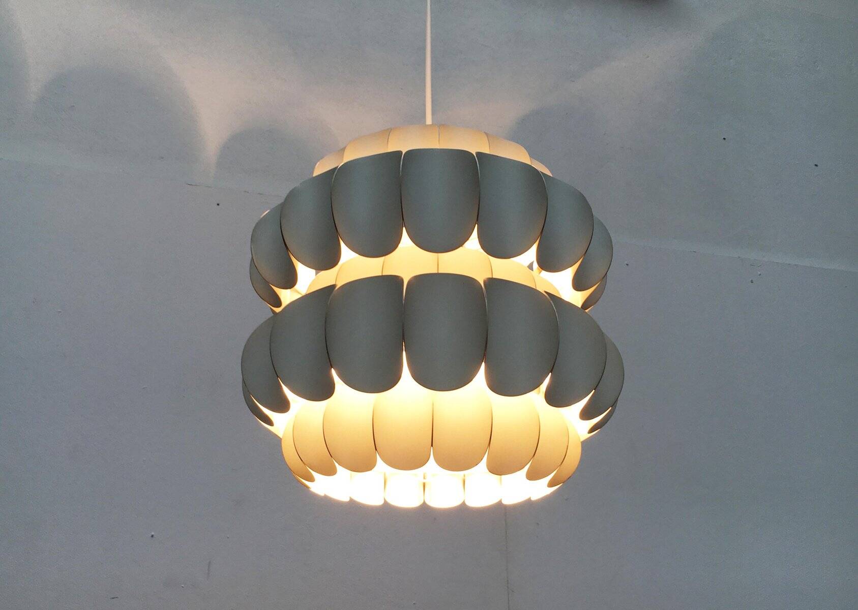 White metal pendant lamp from the mid-century by H. Zender for Temde.