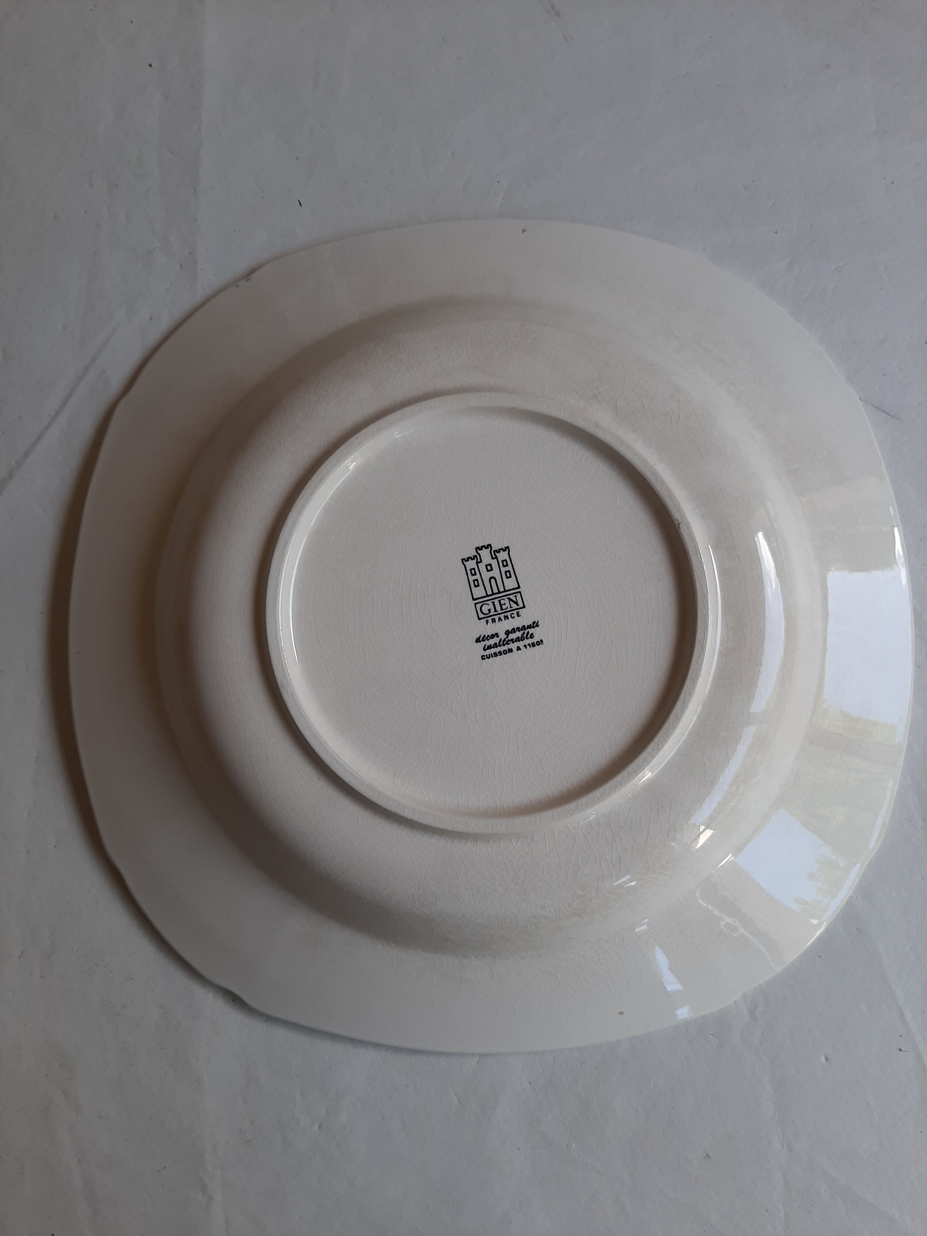 Gien Ibis blue square earthenware dish