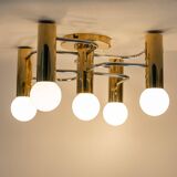 Leola Sciolari ceiling light in dark chrome brass, Germany, 1970s