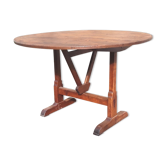 Table de vigneron pieds merisier plateau sapin