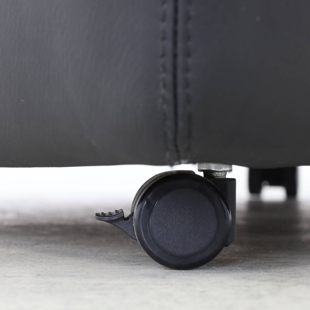 Postmodern Leather Armchair on Wheels by Cor
