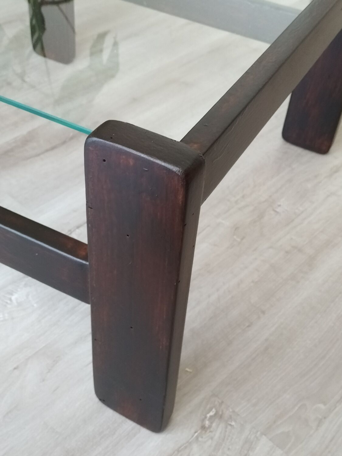 Wood and glass coffee table