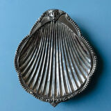 Large silver-plated shell dish