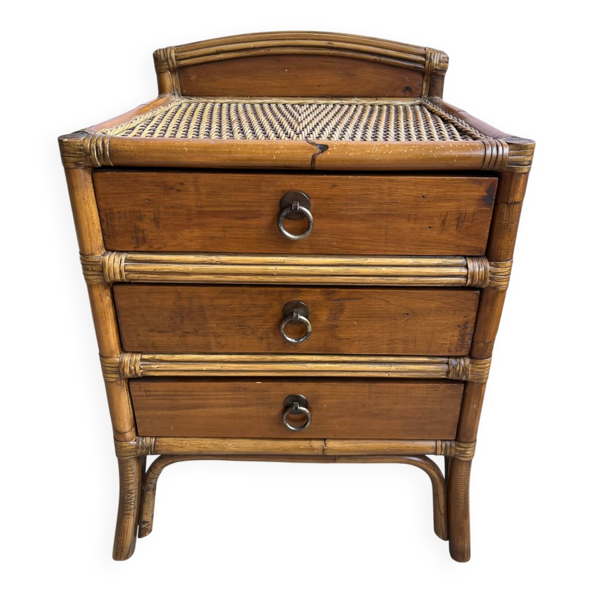 Wicker rattan chest of drawers