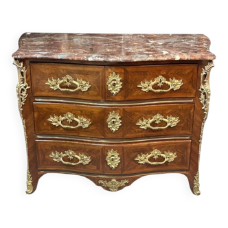 Louis XV period commode with violet wood veneer.