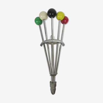 Umbrella coat holder chrome vintage foldable 5 balls in colors serjac sgdg