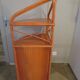 Rare-meuble d'angle-bois rotin bambou-années 70 -vintage-2 portes -bibliothéque étagère d'angle