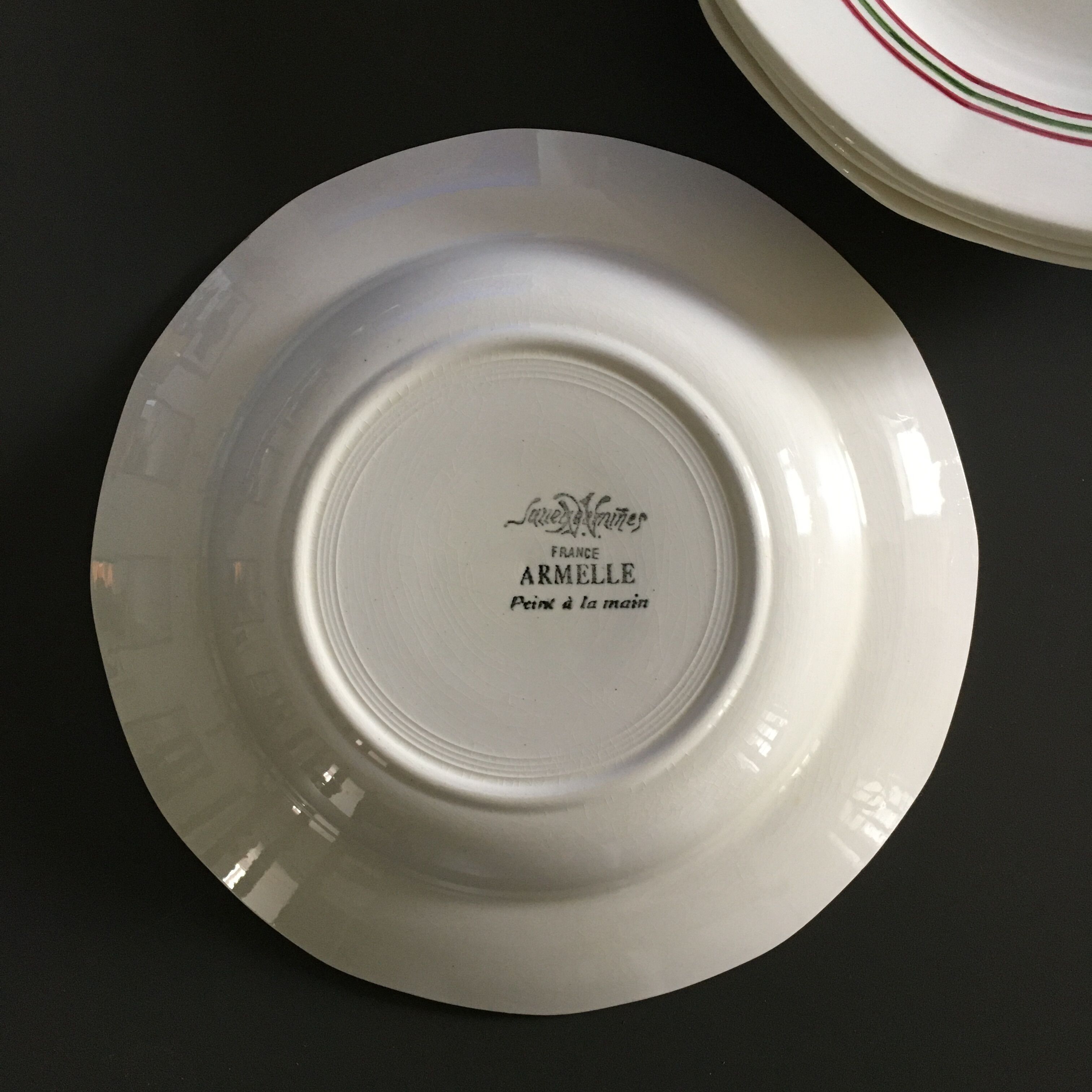 Lot of 4 plates Sarreguemines décor Armelle