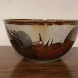 Saladier plat gres emaillé poterie deseur vintage