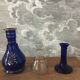 Blue glass candlestick