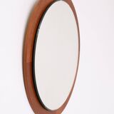 Miroir mural rond en teck des années 1960, Hollande