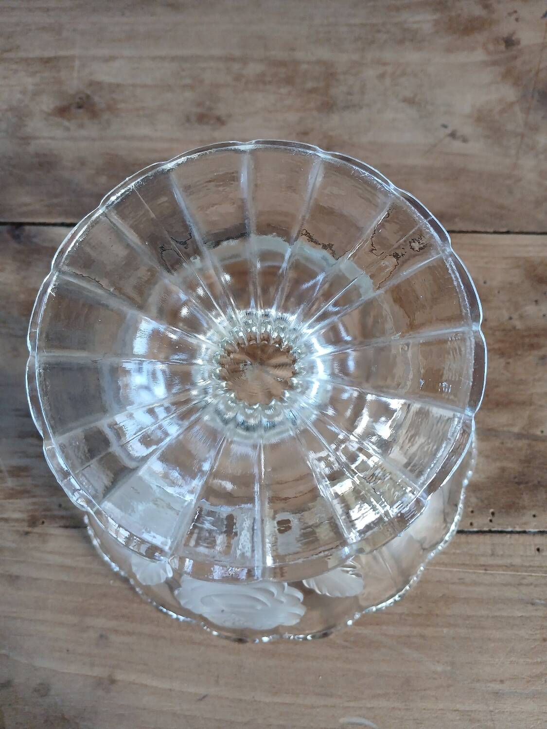 Antique glass fruit bowl