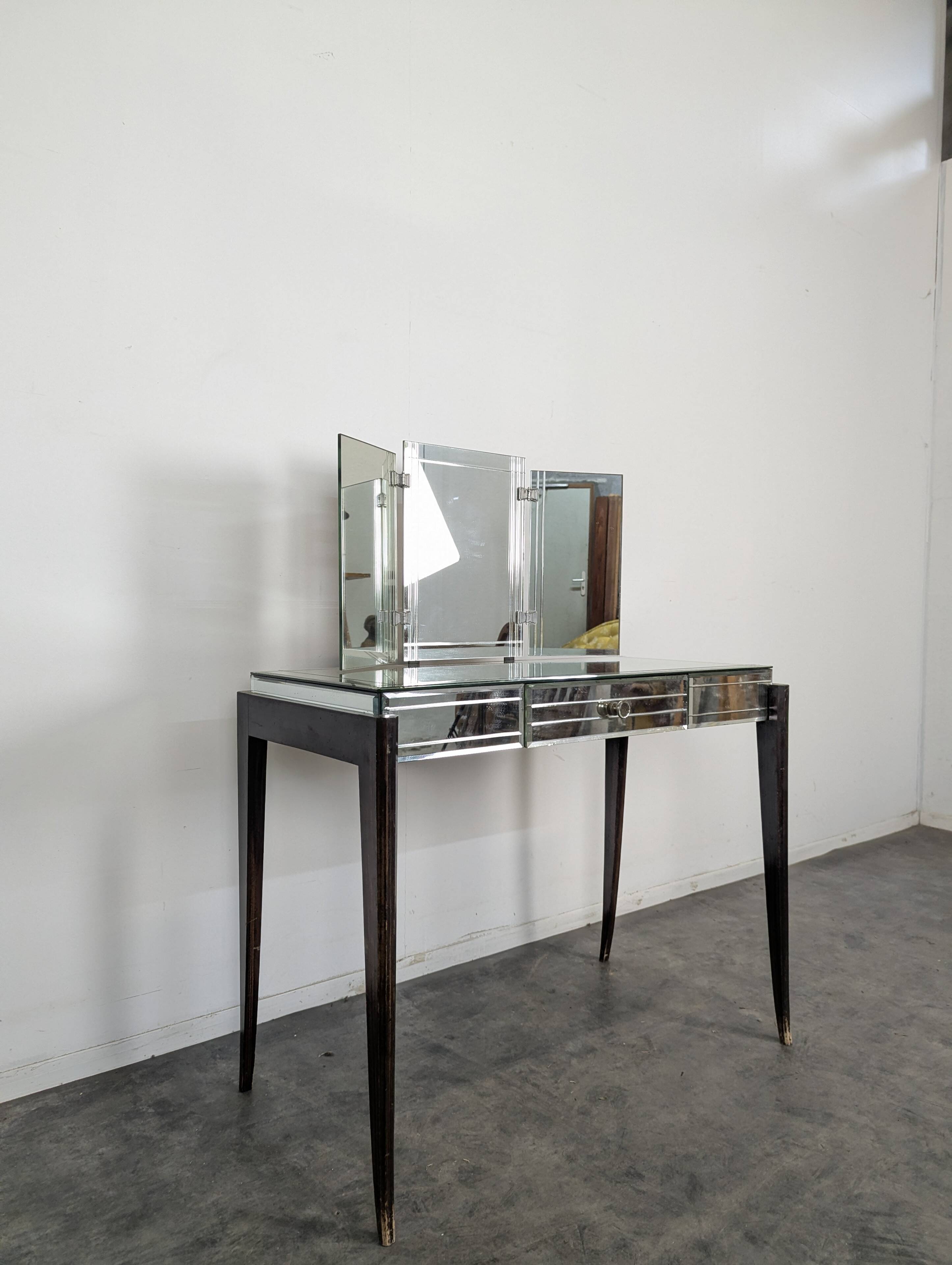 Coiffeuse Art Déco en miroirs